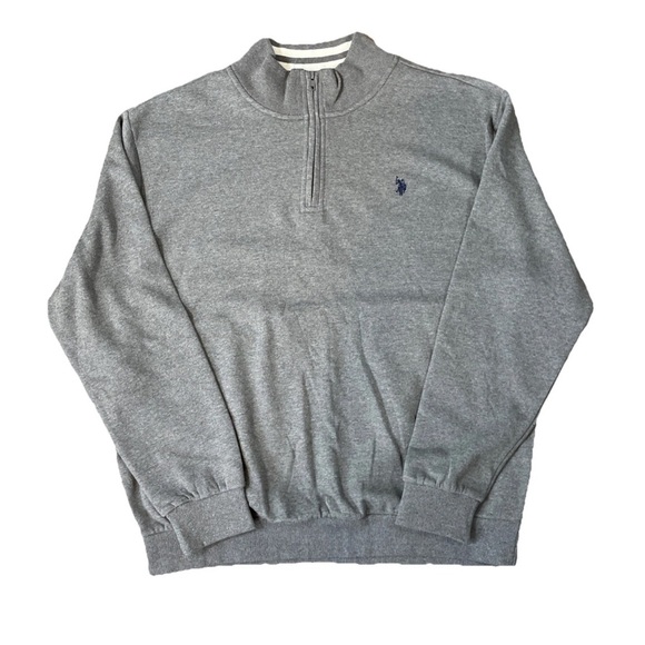 U.S. Polo Assn. Men’s Size XL Sweater 1/4 Zip Up  Pullover New With Tags In Grey - Picture 1 of 6
